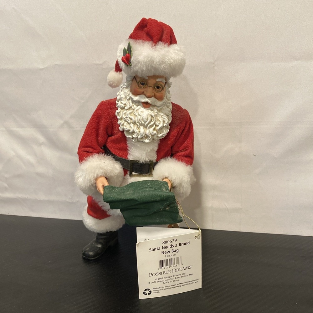 Rare Vintage Clothtique Possible Dreams  Santa Needs A Brand New Bag 800579